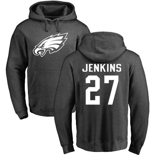 Men Philadelphia Eagles 27 Malcolm Jenkins Ash One Color NFL Pullover Hoodie Sweatshirts